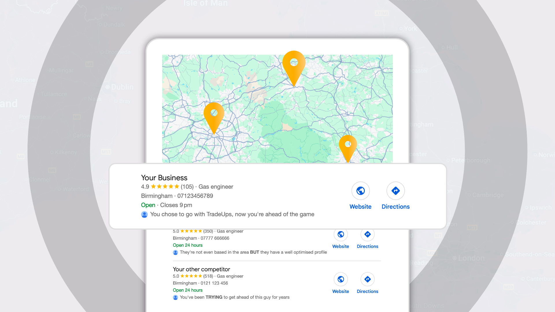 Google Business Profile ranked first on Google Maps